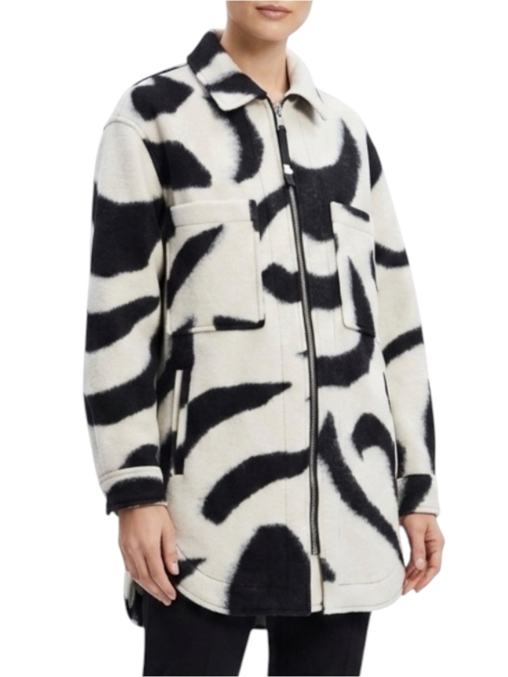 Joie Zebra Animal Print Shirt Jacket Shacket Size Medium
